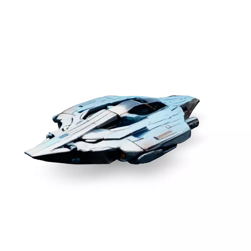 SciFi Fighter Starship Silverstreak Low-poly 3D model_5