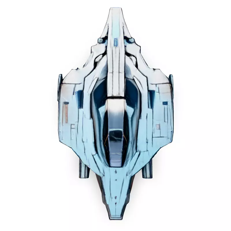 SciFi Fighter Starship Silverstreak Low-poly 3D model_7
