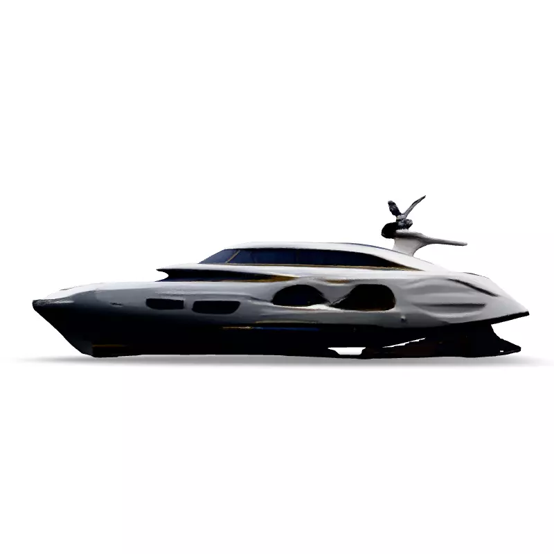 Luxury Futuristic Yacht  HighDetail 3D Model Low-poly 3D model_3
