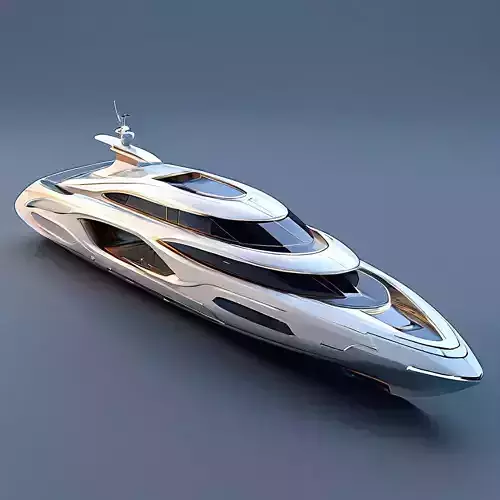 Luxury Futuristic Yacht  HighDetail 3D Model Low-poly 3D model