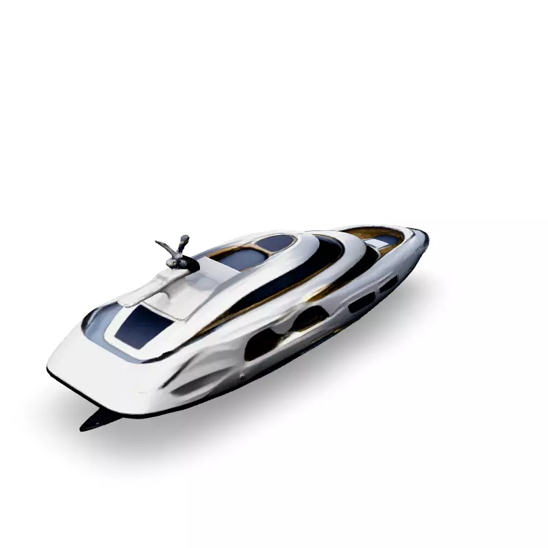 Luxury Futuristic Yacht  HighDetail 3D Model Low-poly 3D model_4
