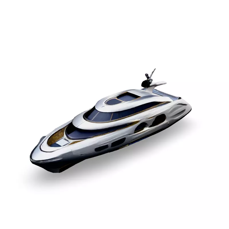 Luxury Futuristic Yacht  HighDetail 3D Model Low-poly 3D model_2