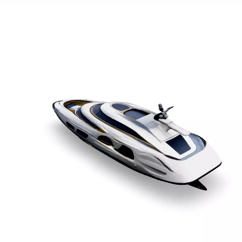 Luxury Futuristic Yacht  HighDetail 3D Model Low-poly 3D model_1
