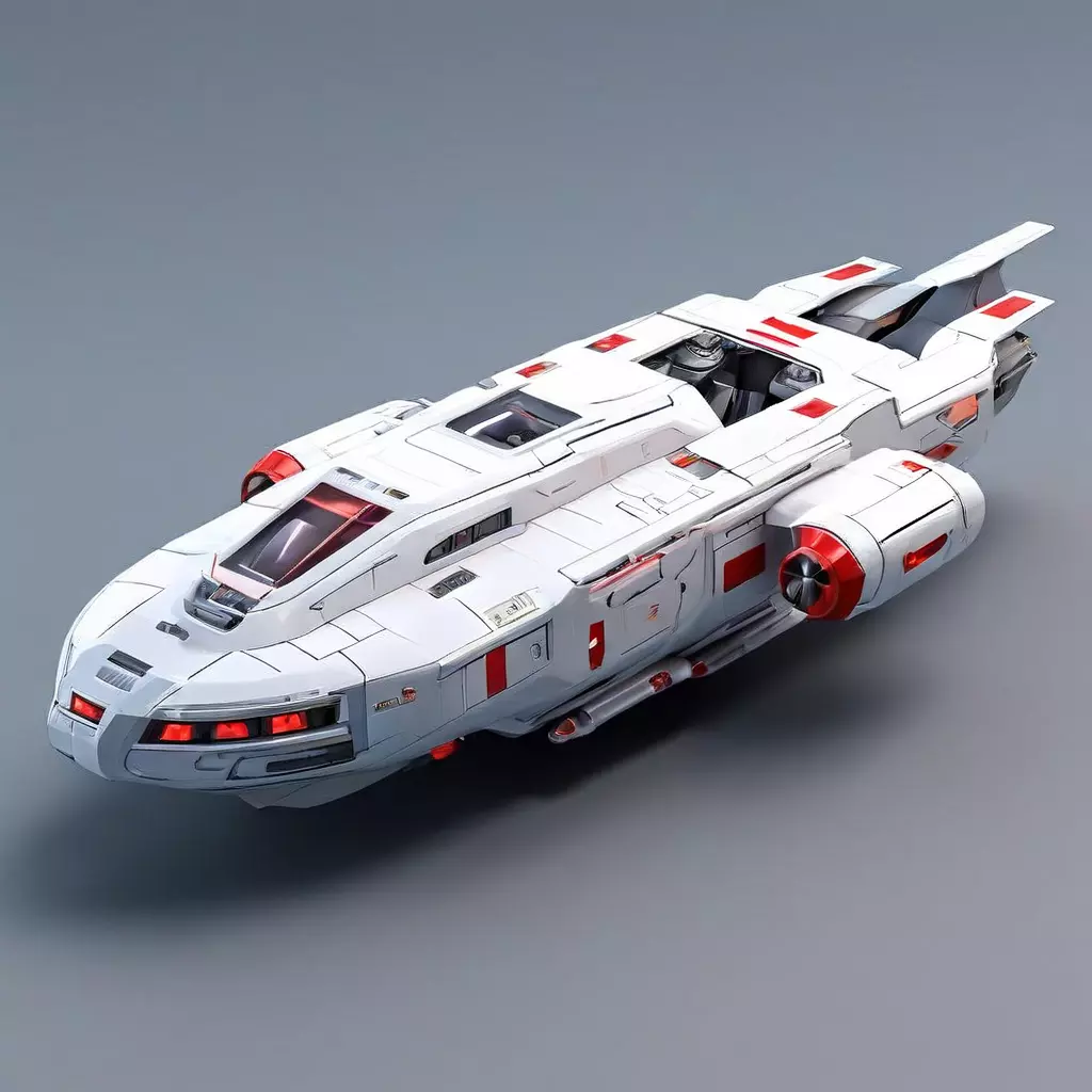Scifi Dropship Shuttle 3D Model Low-poly 3D model