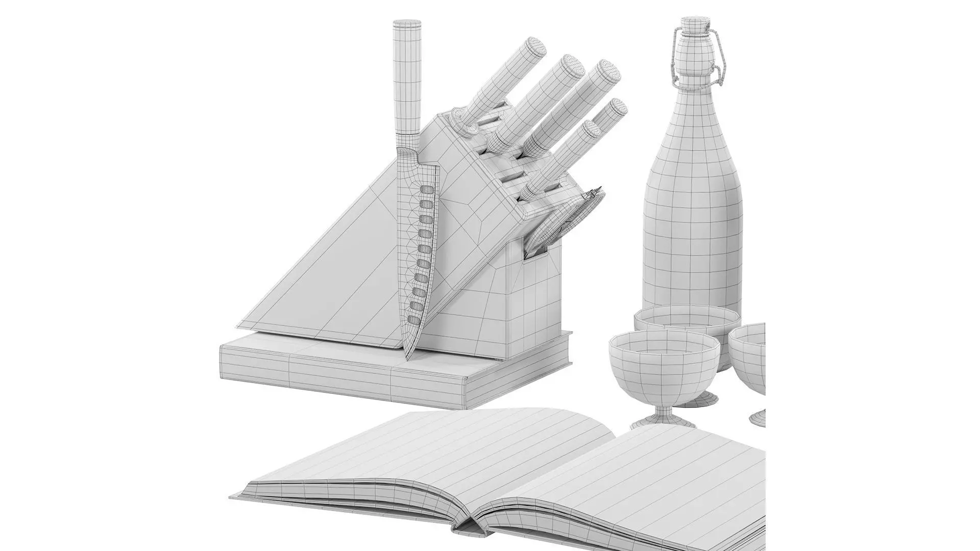 Kitchen Accessories set 01 3D model_4