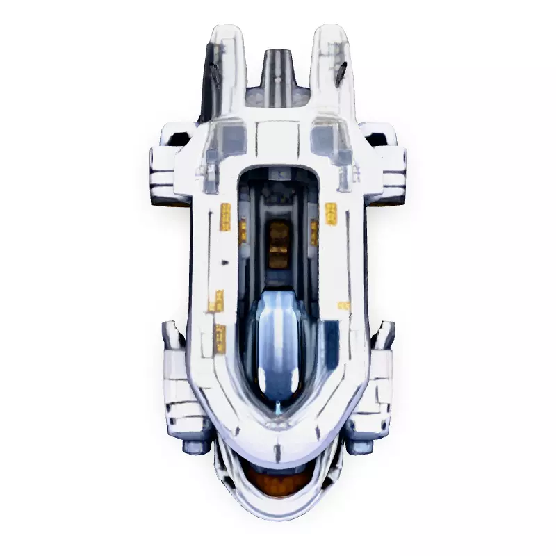 Scifi Dropship Transport Shuttle Low-poly 3D model_7