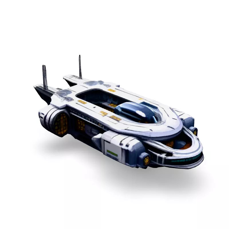 Scifi Dropship Transport Shuttle Low-poly 3D model_2