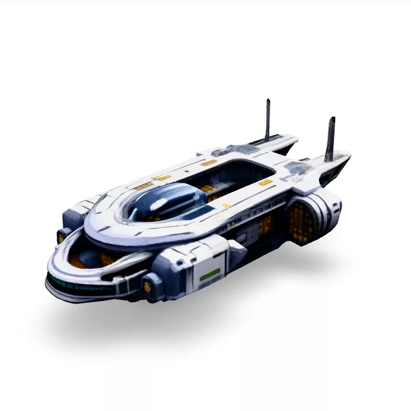 Scifi Dropship Transport Shuttle Low-poly 3D model_1