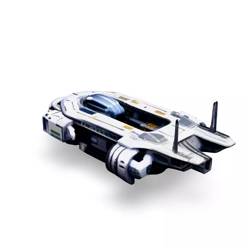 Scifi Dropship Transport Shuttle Low-poly 3D model_4