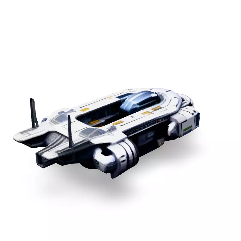 Scifi Dropship Transport Shuttle Low-poly 3D model_5