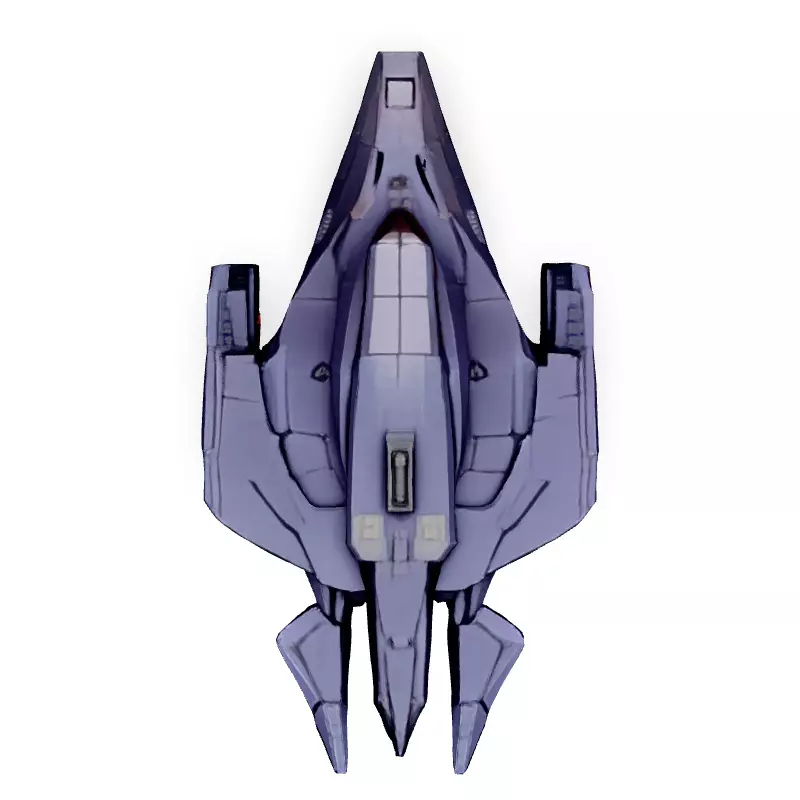 Scifi Gunship Futuristic Spacecraft 3D Model Low-poly 3D model_7