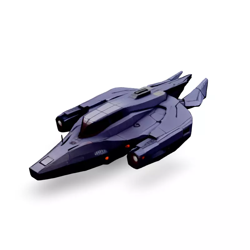 Scifi Gunship Futuristic Spacecraft 3D Model Low-poly 3D model_5