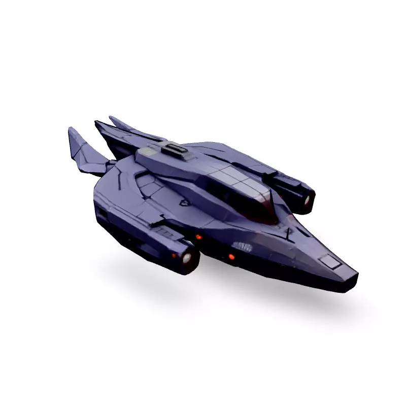 Scifi Gunship Futuristic Spacecraft 3D Model Low-poly 3D model_4