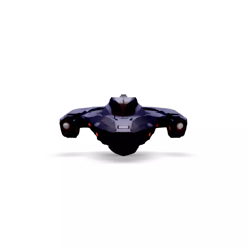 Scifi Gunship Futuristic Spacecraft 3D Model Low-poly 3D model_6