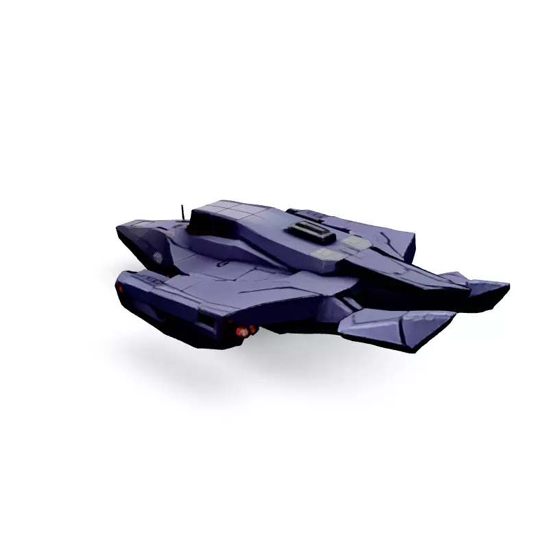 Scifi Gunship Futuristic Spacecraft 3D Model Low-poly 3D model_2