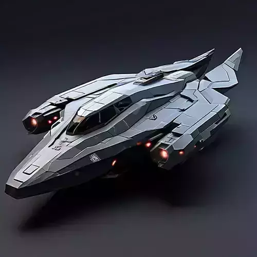 Scifi Gunship Futuristic Spacecraft 3D Model Low-poly 3D model