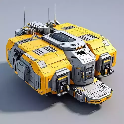 Scifi Cargo Shuttle Yellow Variant