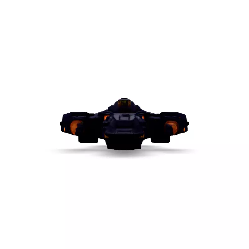 Scifi Gunship Futuristic Warship Model Low-poly 3D model_6