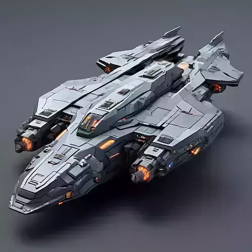 Scifi Gunship Futuristic Warship Model Low-poly 3D model Scifi Gunship Futuristic Warship Model Low-poly 3D model