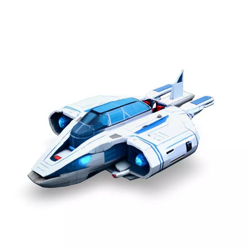 Scifi Explorer Spaceship 3D Model Low-poly 3D model_1