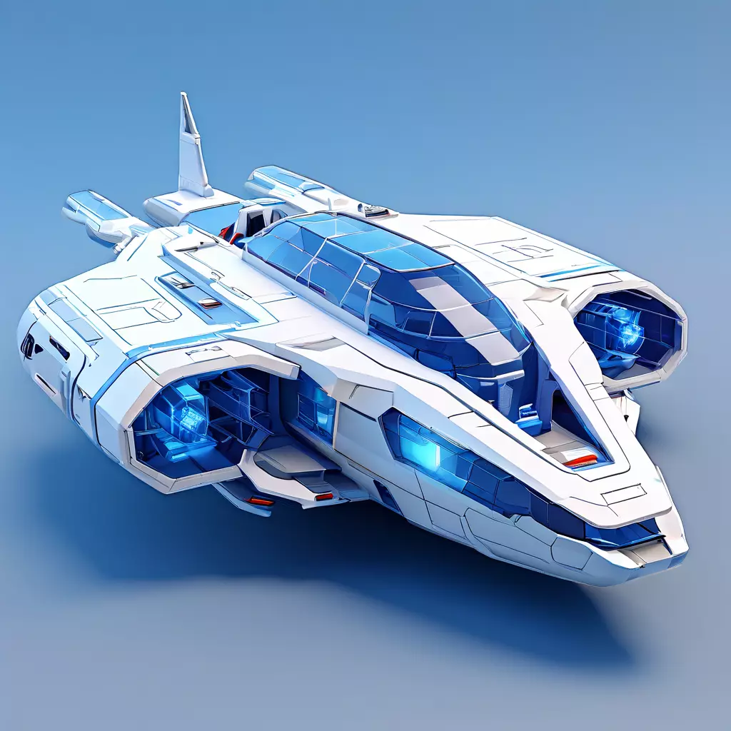 Scifi Explorer Spaceship 3D Model Low-poly 3D model_0