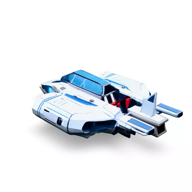 Scifi Explorer Spaceship 3D Model Low-poly 3D model_4