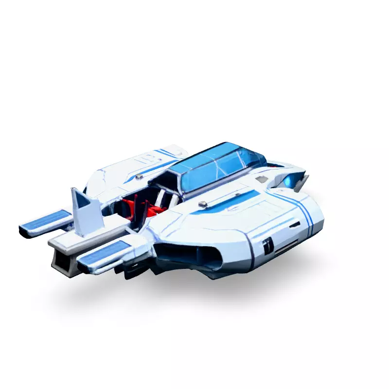 Scifi Explorer Spaceship 3D Model Low-poly 3D model_5