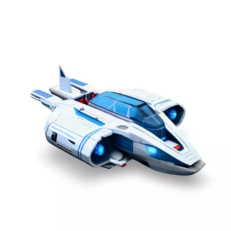 Scifi Explorer Spaceship 3D Model Low-poly 3D model_2