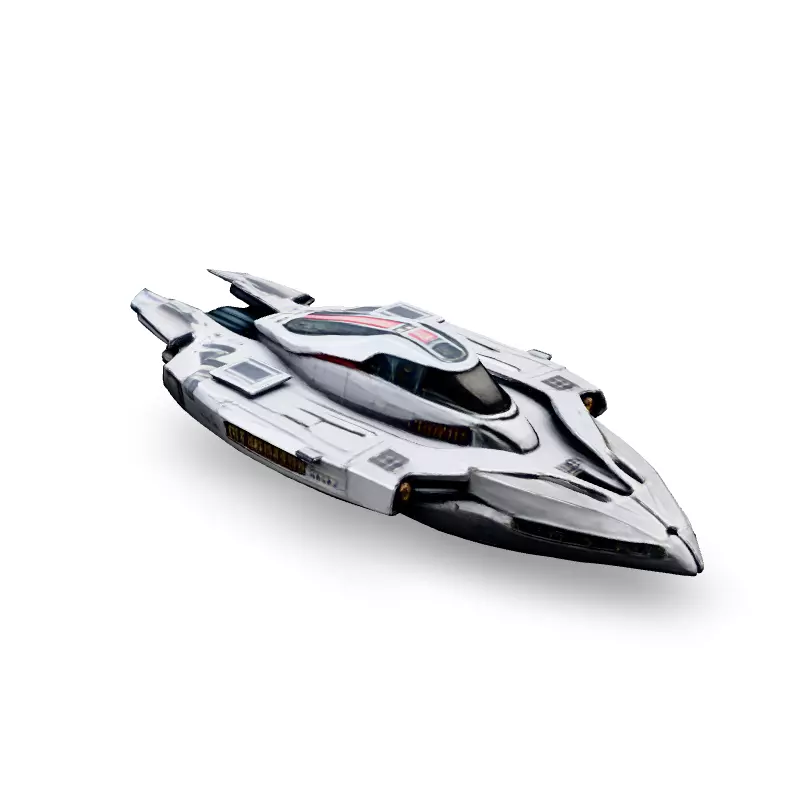 Scifi Starship Explorer SA39C1 Low-poly 3D model_2