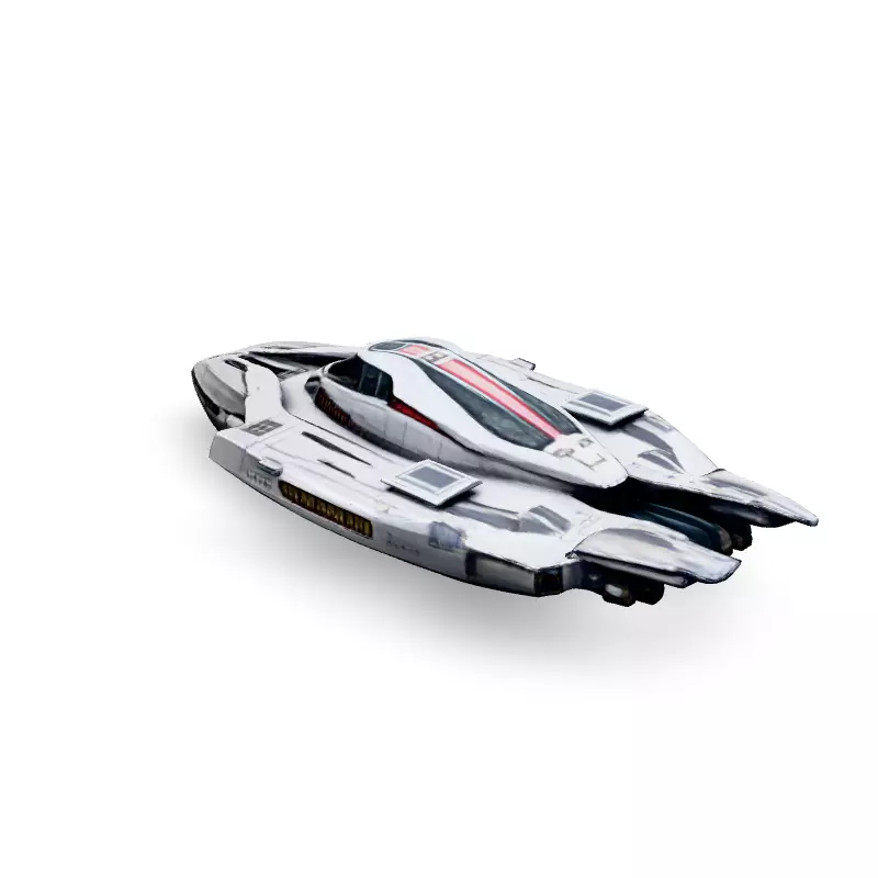 Scifi Starship Explorer SA39C1 Low-poly 3D model_4