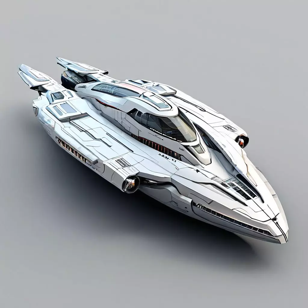 Scifi Starship Explorer SA39C1 Low-poly 3D model_0