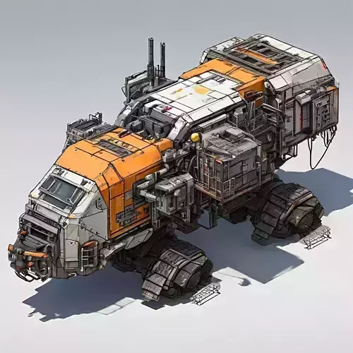 SciFi Industrial Mining Vehicle Rigged
