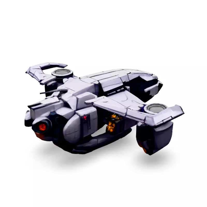 SciFi VTOL Dropship Transport Low-poly 3D model_5