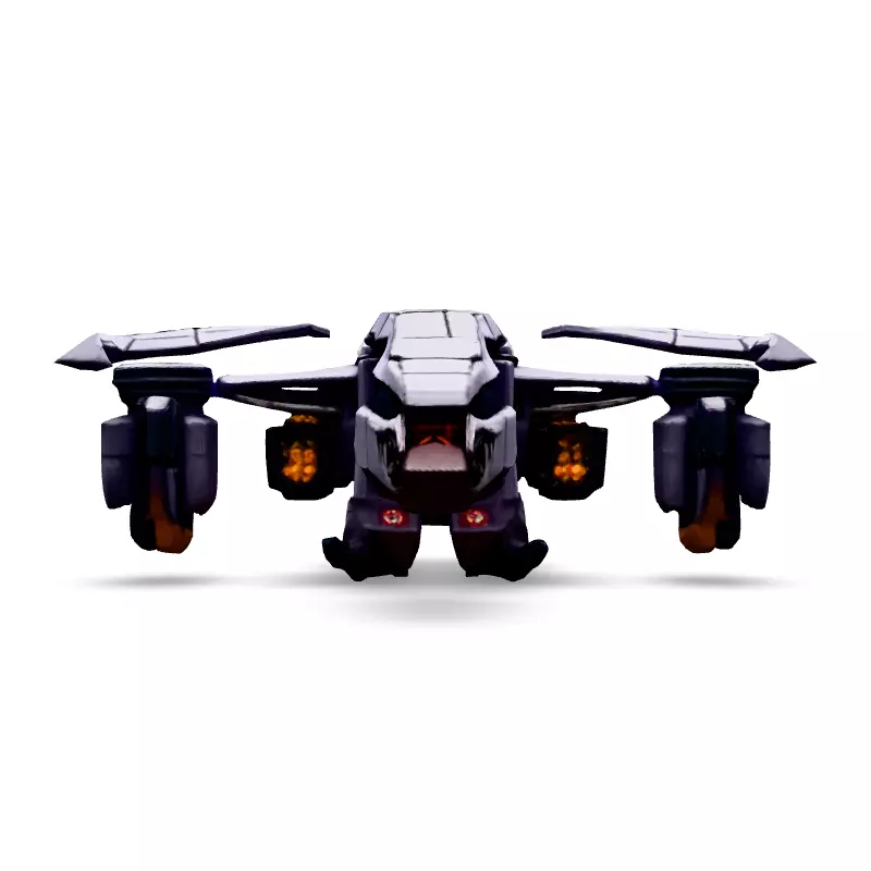 SciFi VTOL Dropship Transport Low-poly 3D model_3