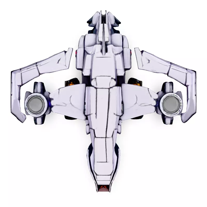 SciFi VTOL Dropship Transport Low-poly 3D model_7