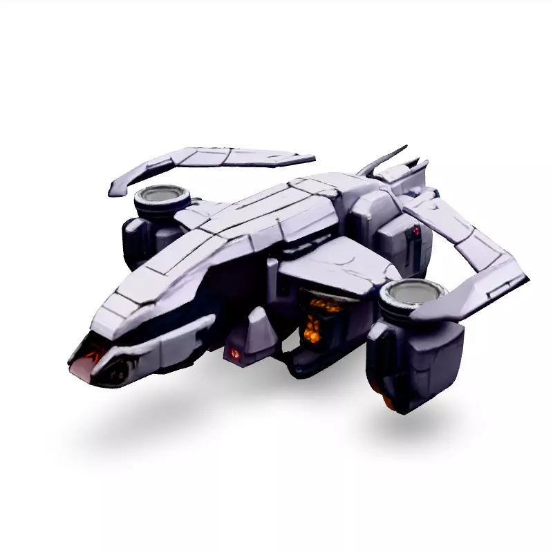 SciFi VTOL Dropship Transport Low-poly 3D model_1