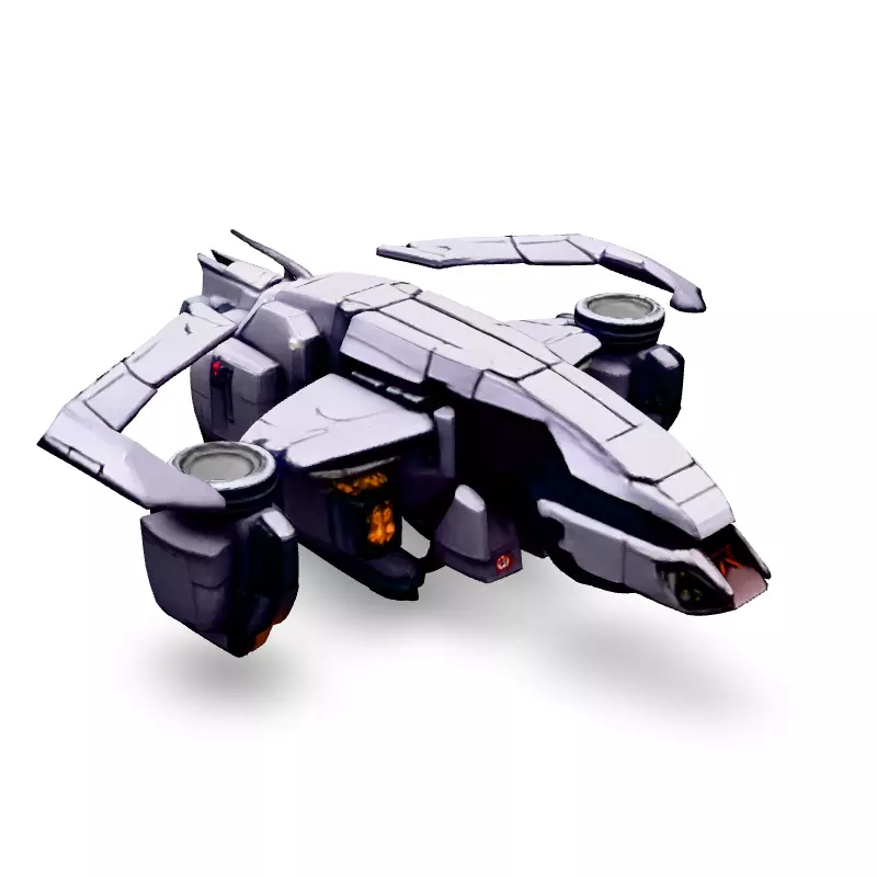 SciFi VTOL Dropship Transport Low-poly 3D model_2