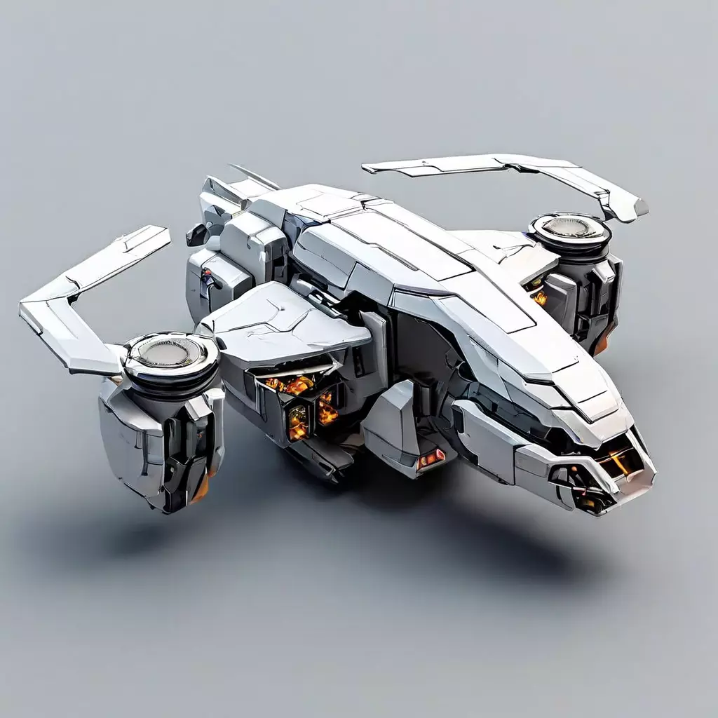 SciFi VTOL Dropship Transport Low-poly 3D model_0