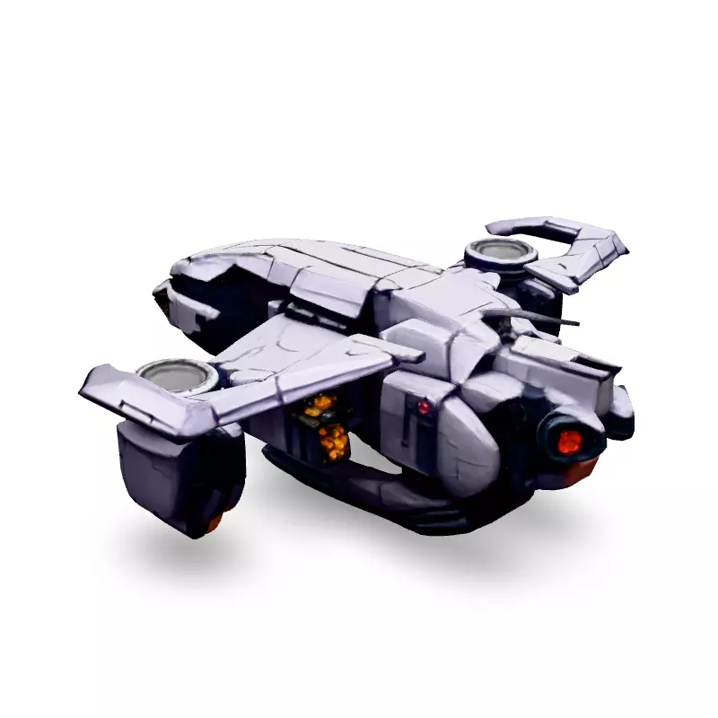 SciFi VTOL Dropship Transport Low-poly 3D model_4