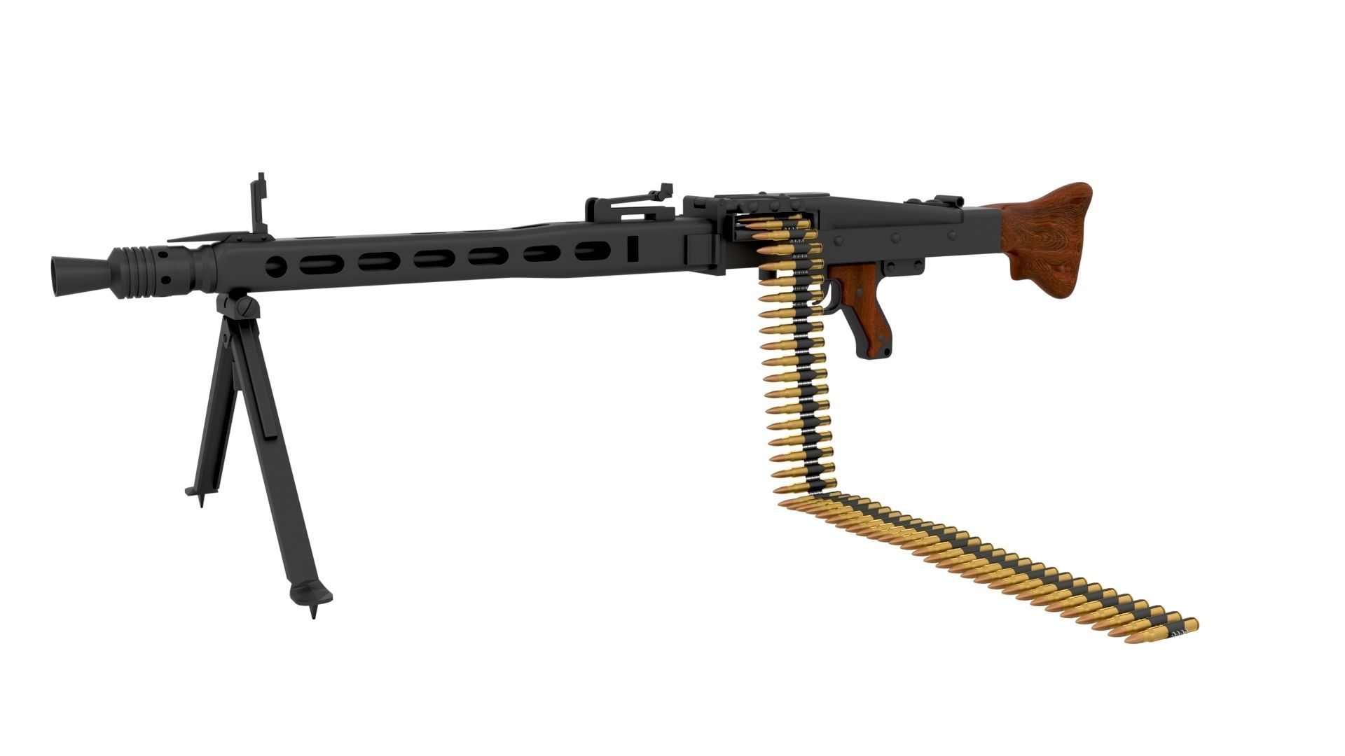 MG 42 WW2 German Machine Gun 3D Model OBJ FBX STL BLEND DAE