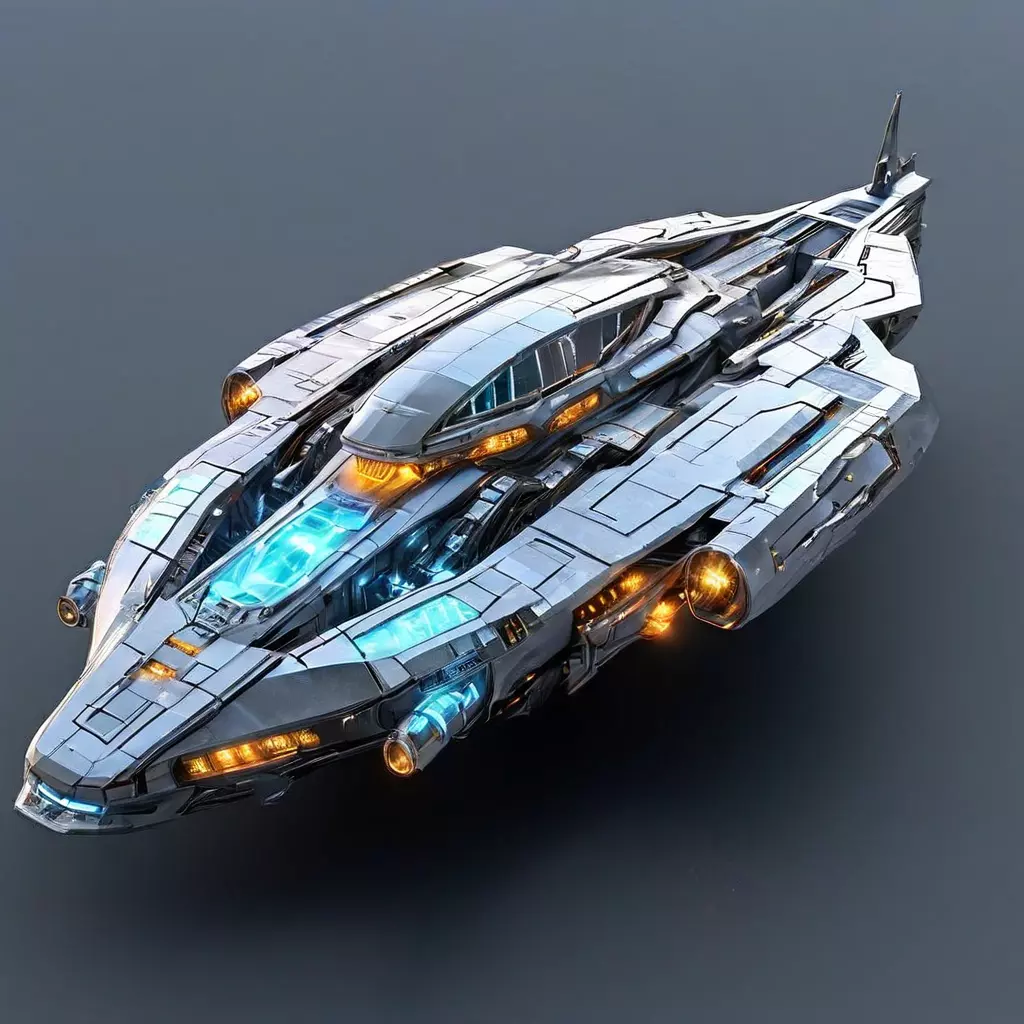 Scifi Gunship HighDetail 3D Model Low-poly 3D model_0