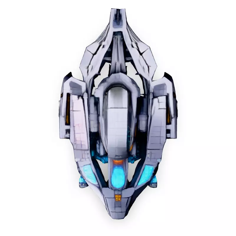 Scifi Gunship HighDetail 3D Model Low-poly 3D model_7