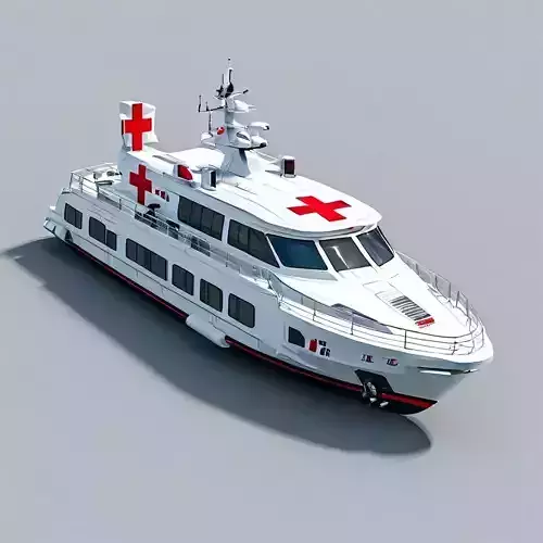 Realistic 3D Hospital Ship Model Low-poly 3D model