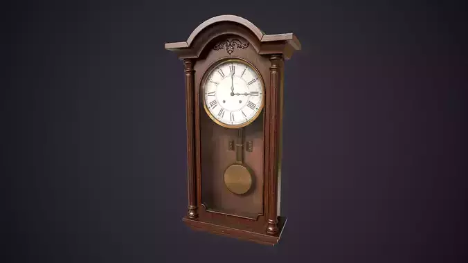 Pendulum wall clock Low-poly 3D model