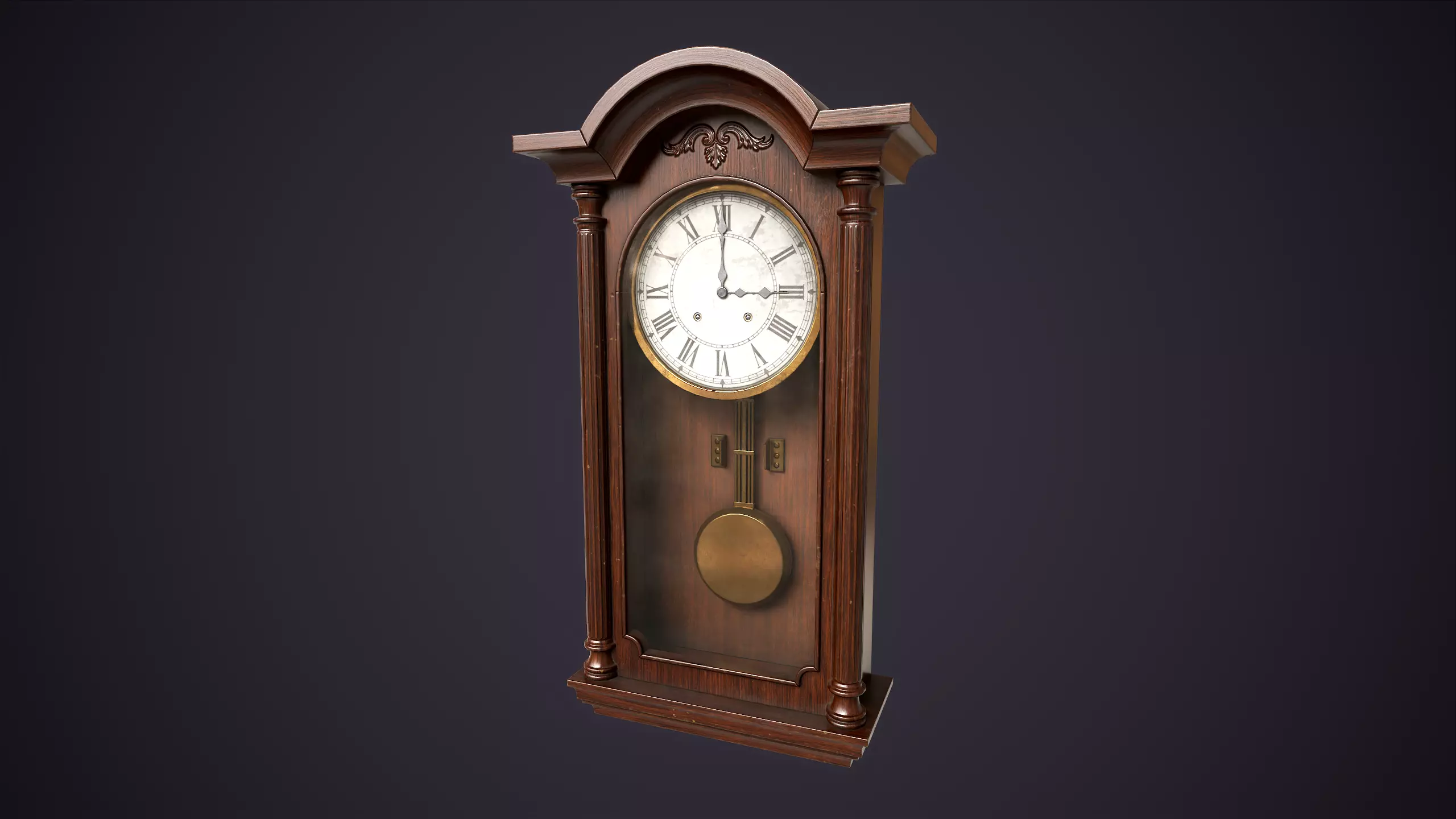 Pendulum wall clock Low-poly 3D model_0