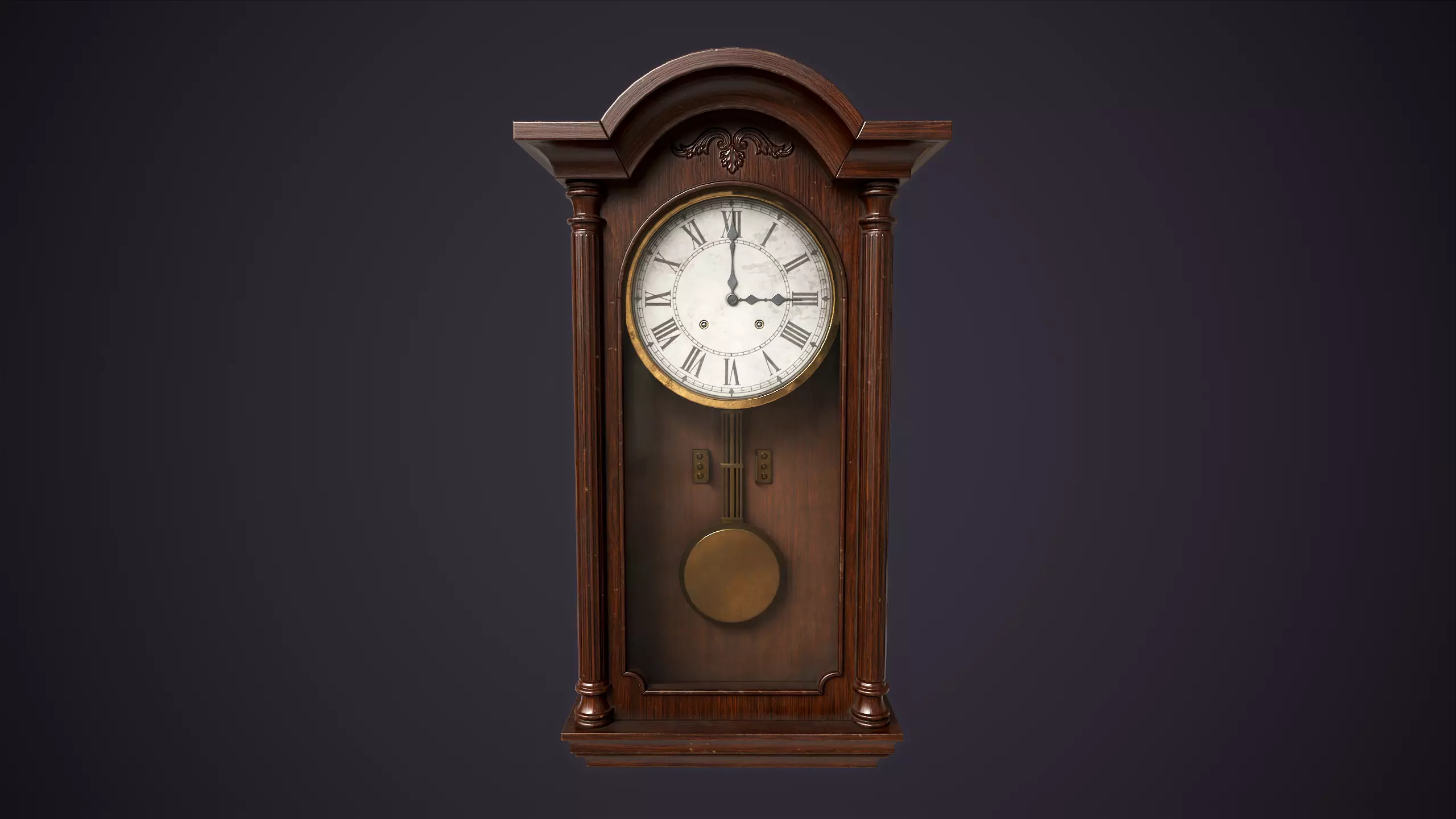 Pendulum wall clock Low-poly 3D model_2