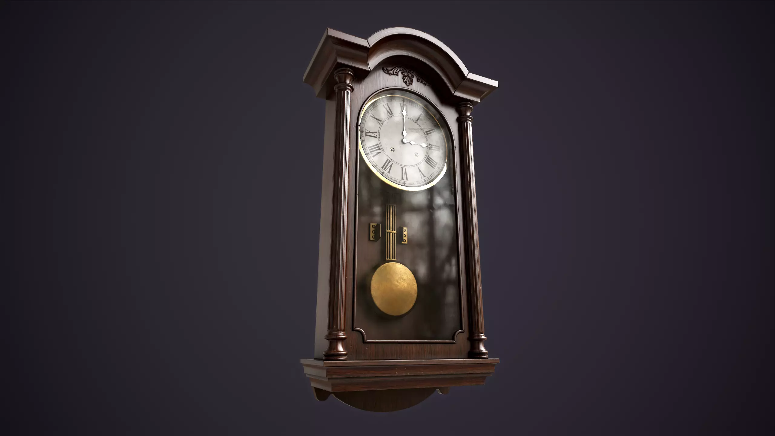 Pendulum wall clock Low-poly 3D model_8
