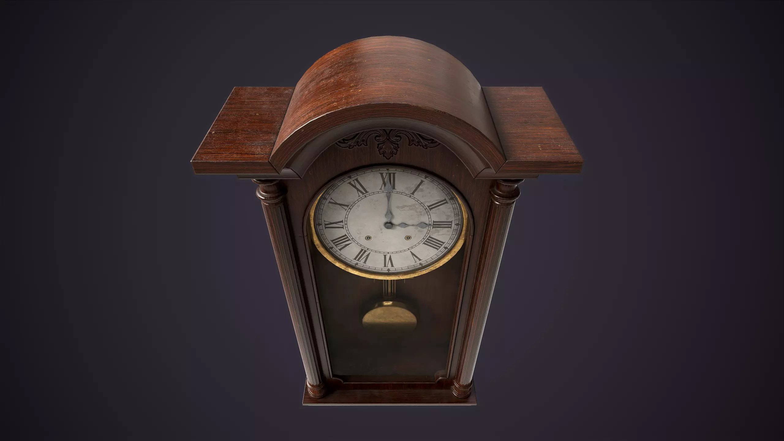 Pendulum wall clock Low-poly 3D model_4