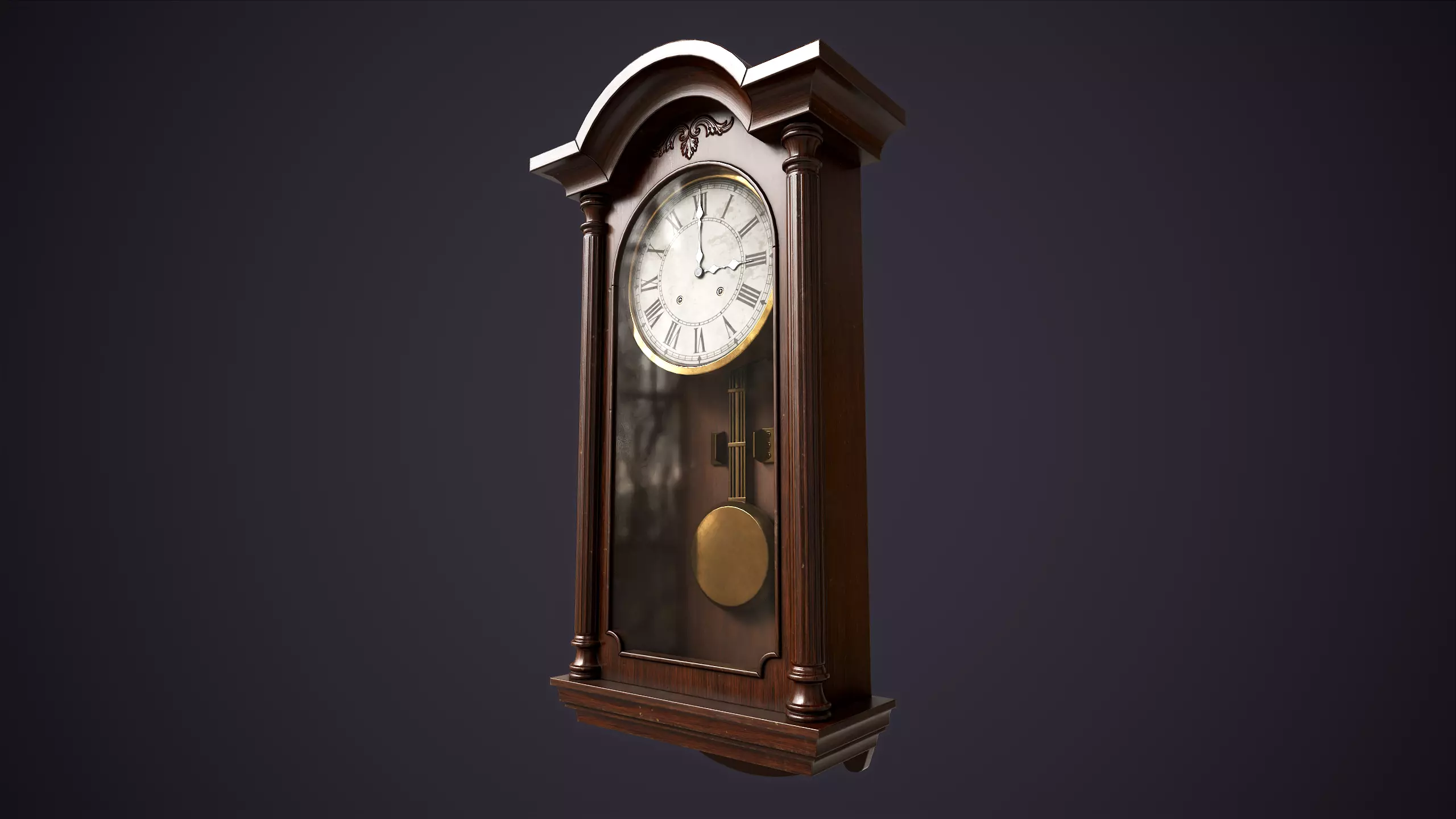 Pendulum wall clock Low-poly 3D model_1