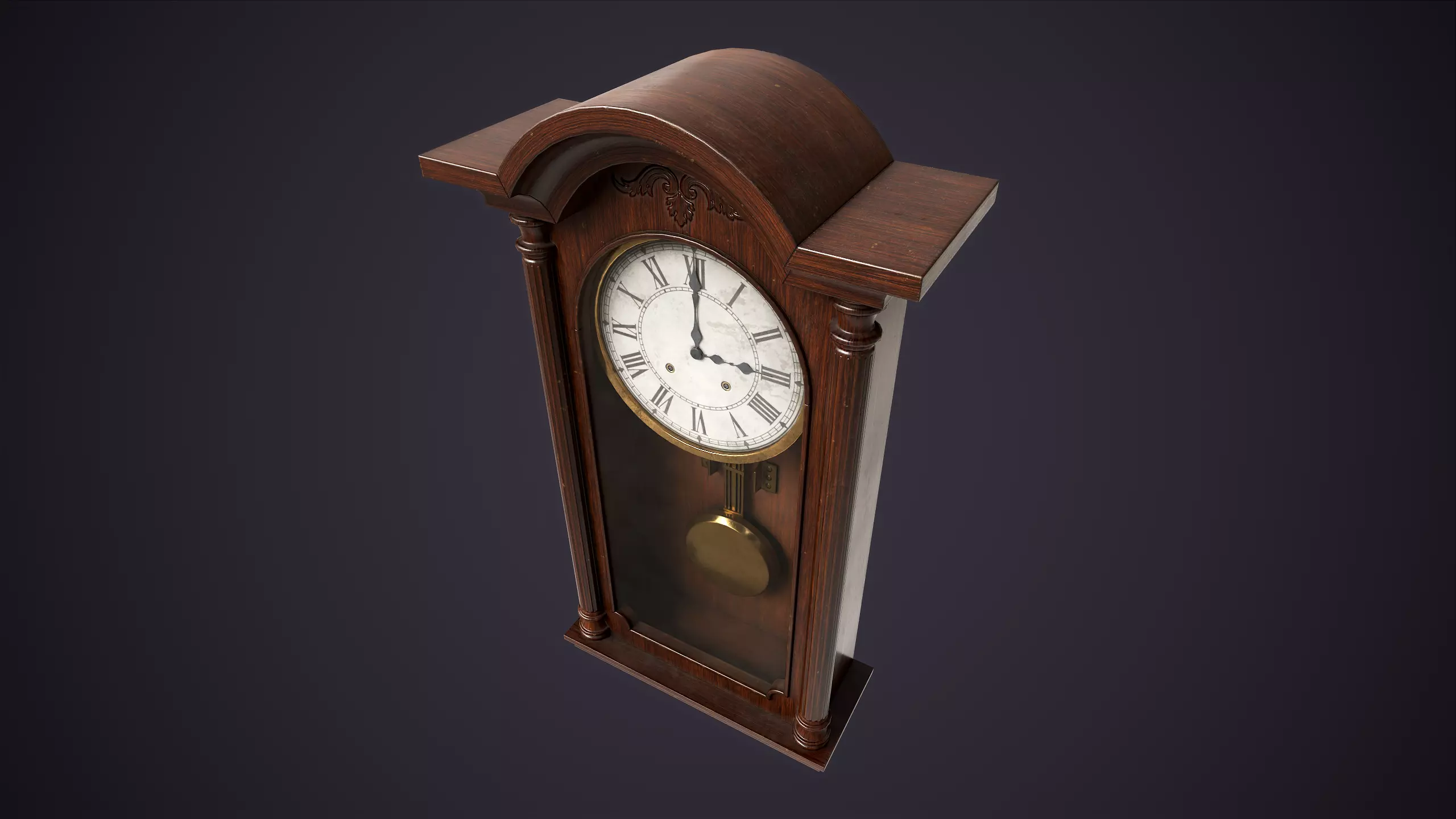 Pendulum wall clock Low-poly 3D model_6